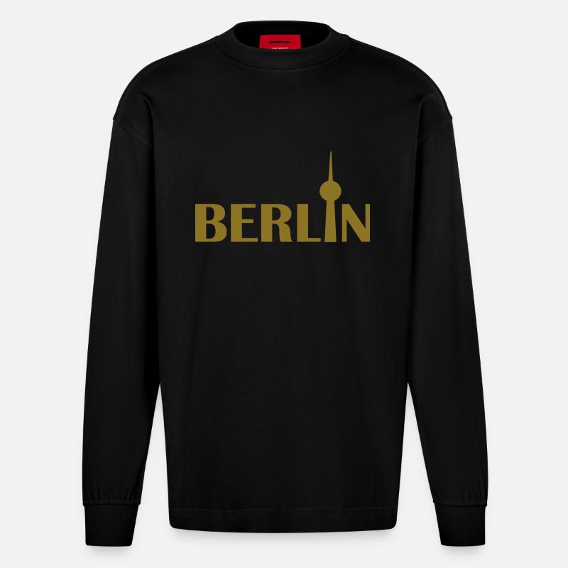 Berlin - Heavyweight Oversized Organic Langarmshirt Made in EU - SOLID BLACK
