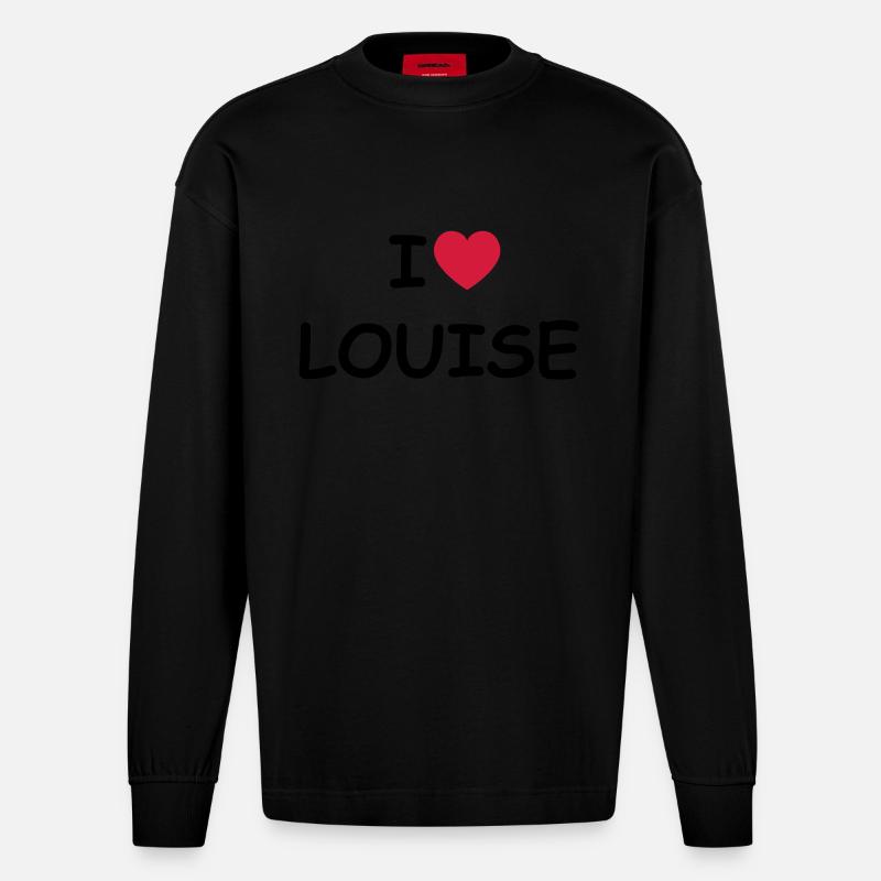 J'aime Louise - Manches longues bio épais oversize fabriqué en UE - SOLID BLACK