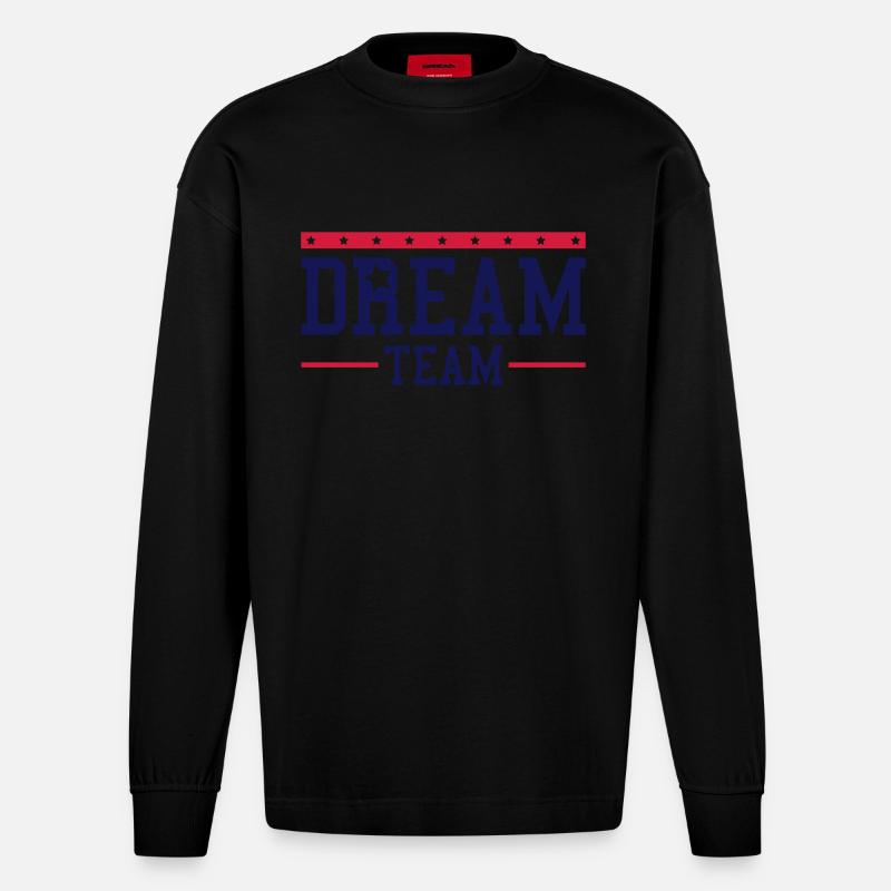 dream_team_design_ri2 - Heavyweight Oversized Organic Langarmshirt Made in EU - SOLID BLACK