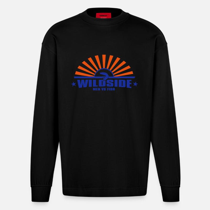 wildside_2c - Heavyweight Oversized Organic Langarmshirt Made in EU - SOLID BLACK