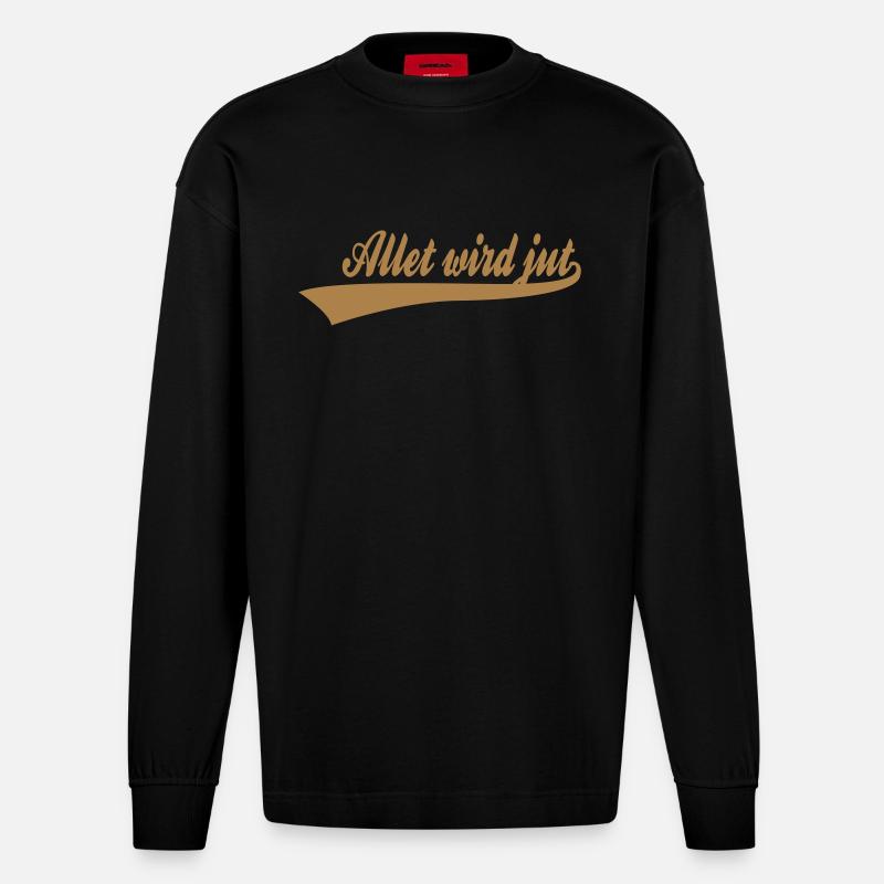 allet_wird_jut - Heavyweight Oversized Organic Langarmshirt Made in EU - SOLID BLACK