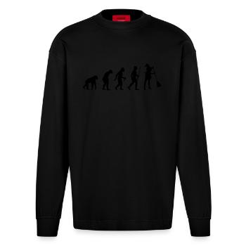 Cleaner Evolution - Heavyweight Oversized Organic Langarmshirt Made in EU - SOLID BLACK - Vorne