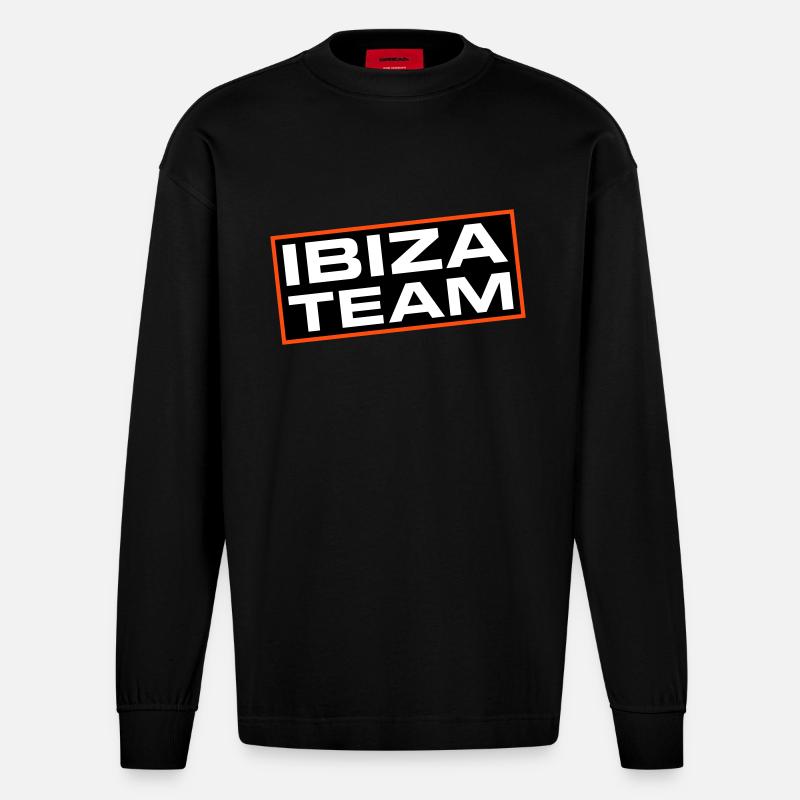 Équipe d’Ibiza - Manches longues bio épais oversize fabriqué en UE - SOLID BLACK