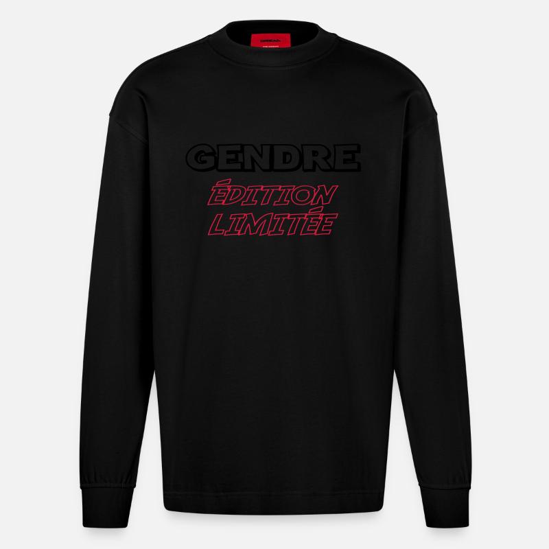 Limitierte Auflage GENDRE - Heavyweight Oversized Organic Langarmshirt Made in EU - SOLID BLACK