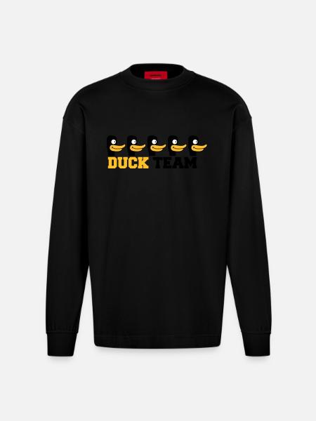 Duck Team - Manches longues bio épais oversize fabriqué en UE - SOLID BLACK