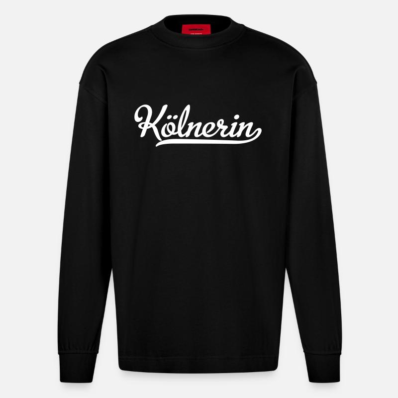 Kölnerin - Heavyweight Oversized Organic Langarmshirt Made in EU - SOLID BLACK