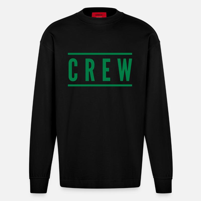 crew - Heavyweight Oversized Organic Langarmshirt Made in EU - SOLID BLACK