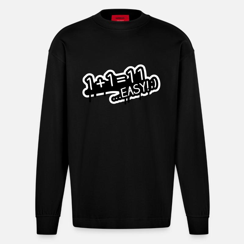 1_plus_1_easy_1f2 - Manches longues bio épais oversize fabriqué en UE - SOLID BLACK