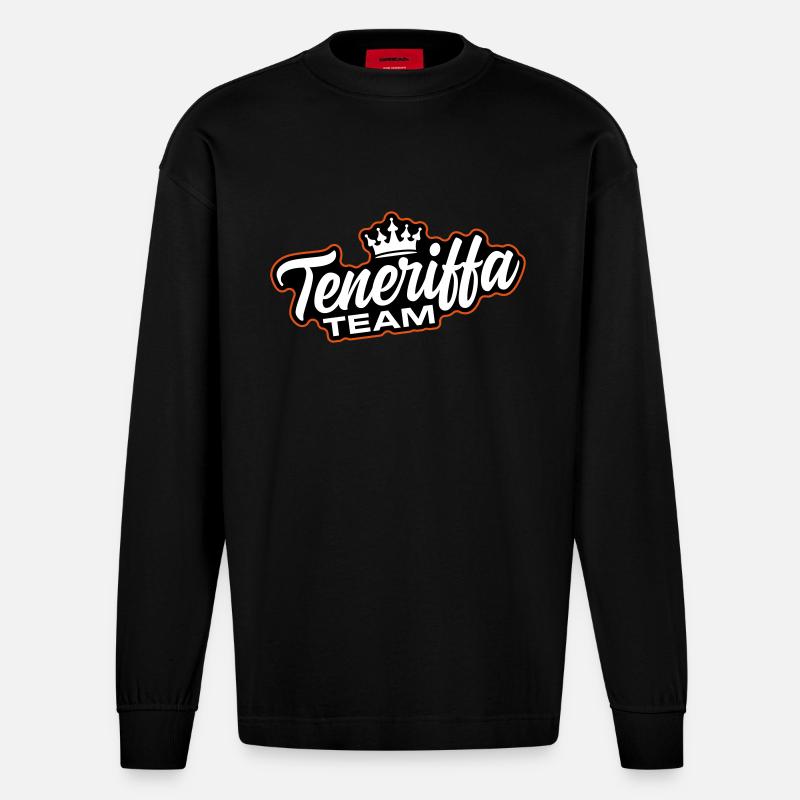Teneriffa Team - Heavyweight Oversized Organic Langarmshirt Made in EU - SOLID BLACK