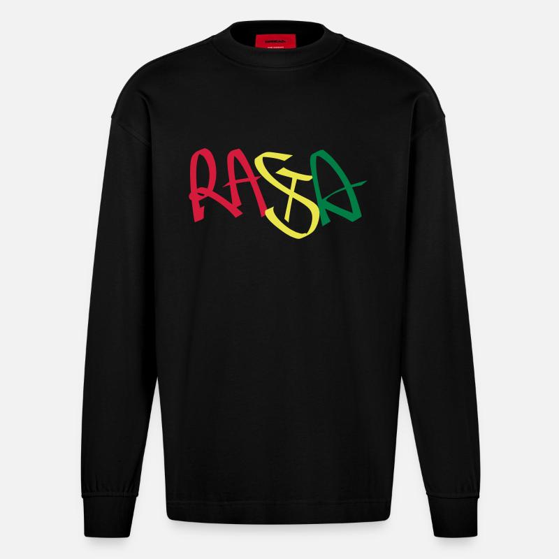 Rasta - Heavyweight Oversized Organic Langarmshirt Made in EU - SOLID BLACK