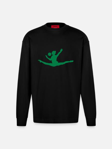 grs rhythmic gymnastics sportive9 - Heavyweight Oversized Organic Longsleeve Shirt Made in EU - SOLID BLACK