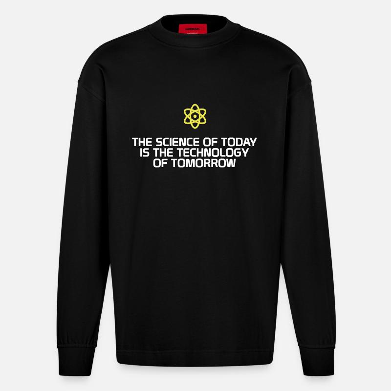 La science. La science. cadeau - Manches longues bio épais oversize fabriqué en UE - SOLID BLACK