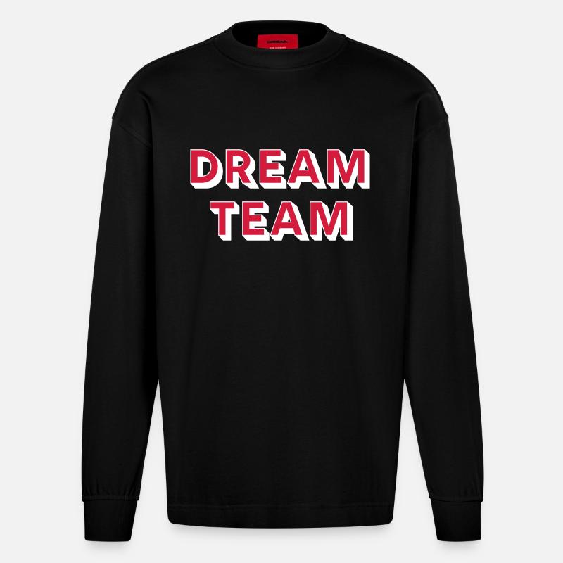 DREAMTEAM - Heavyweight Oversized Organic Langarmshirt Made in EU - SOLID BLACK