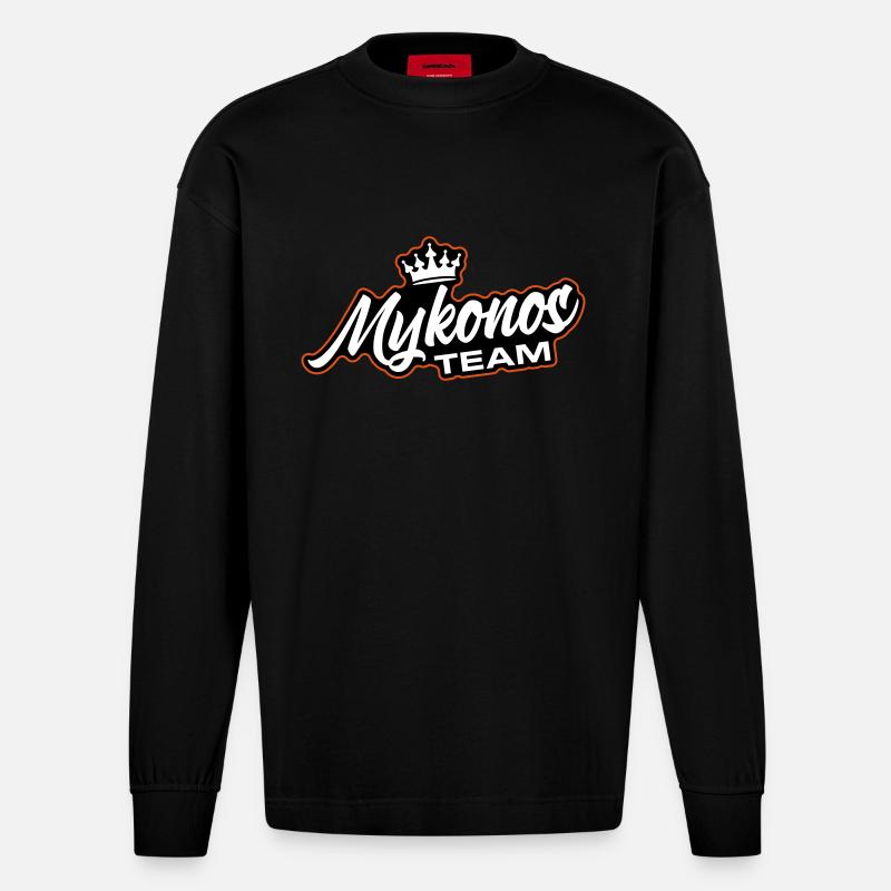 L’équipe de Mykonos - Manches longues bio épais oversize fabriqué en UE - SOLID BLACK