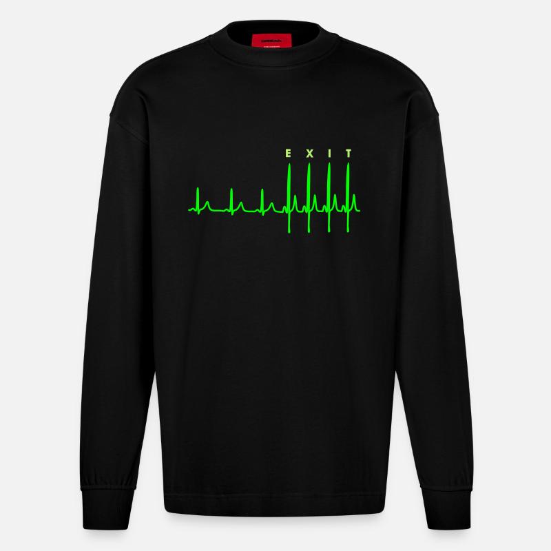 EXIT - Heavyweight Oversized Organic Langarmshirt Made in EU - SOLID BLACK