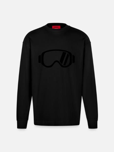 Lunettes de ski - Manches longues bio épais oversize fabriqué en UE - SOLID BLACK