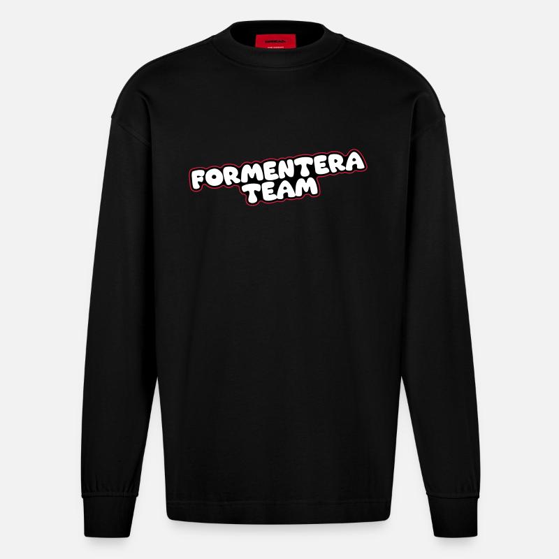 L’équipe Formentera - Manches longues bio épais oversize fabriqué en UE - SOLID BLACK