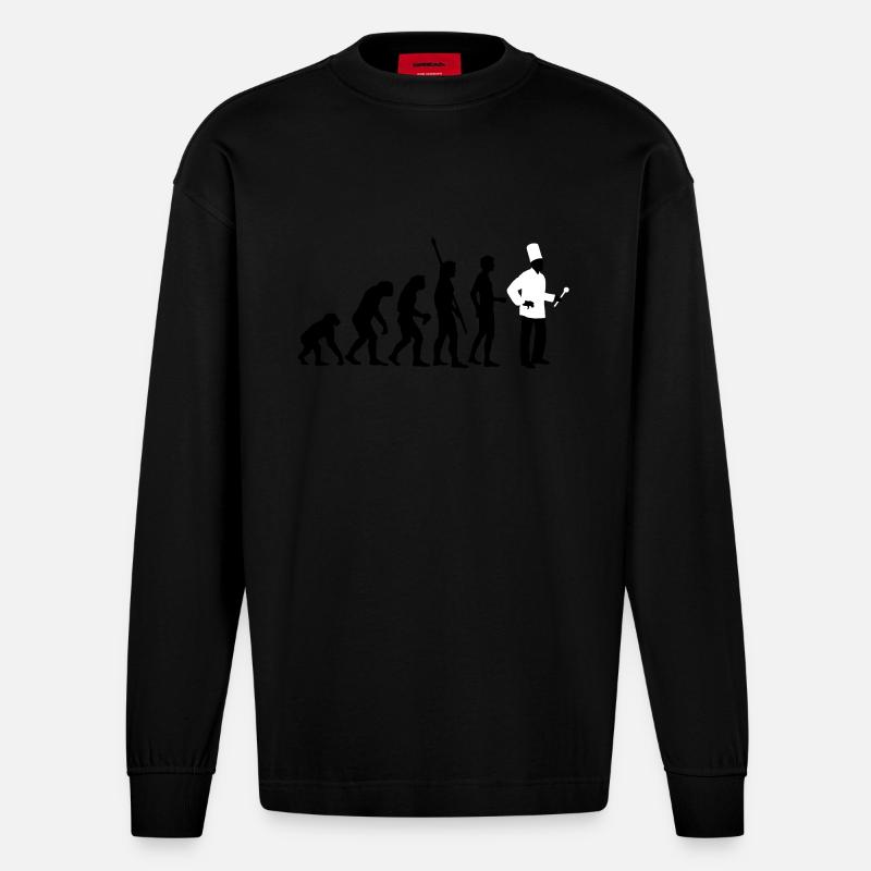 evolution_koch_2c - Manches longues bio épais oversize fabriqué en UE - SOLID BLACK