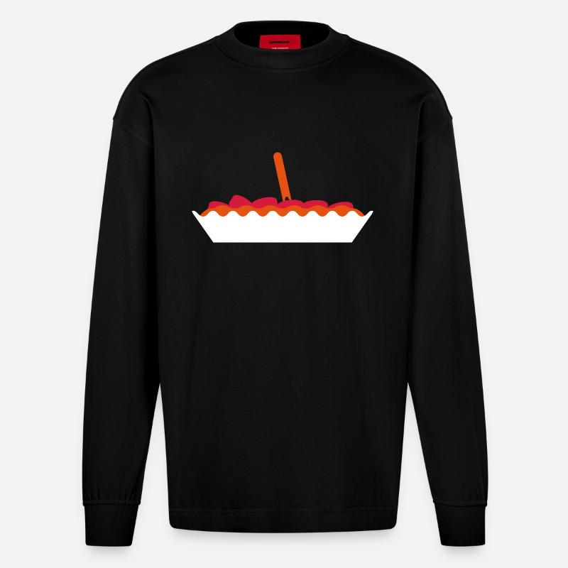 Yummy Currywurst - Manches longues bio épais oversize fabriqué en UE - SOLID BLACK