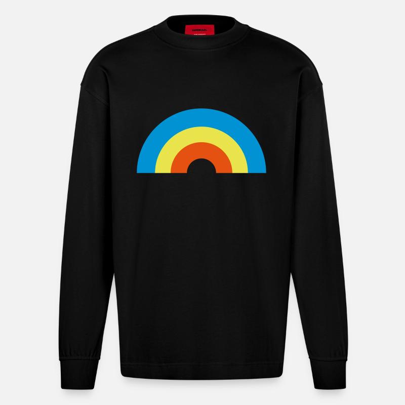 Regenbogen - Heavyweight Oversized Organic Langarmshirt Made in EU - SOLID BLACK