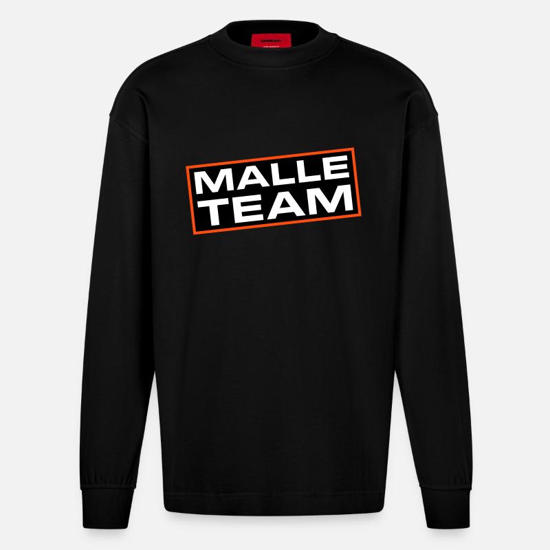 Malle Team - Heavyweight Oversized Organic Langarmshirt Made in EU - SOLID BLACK