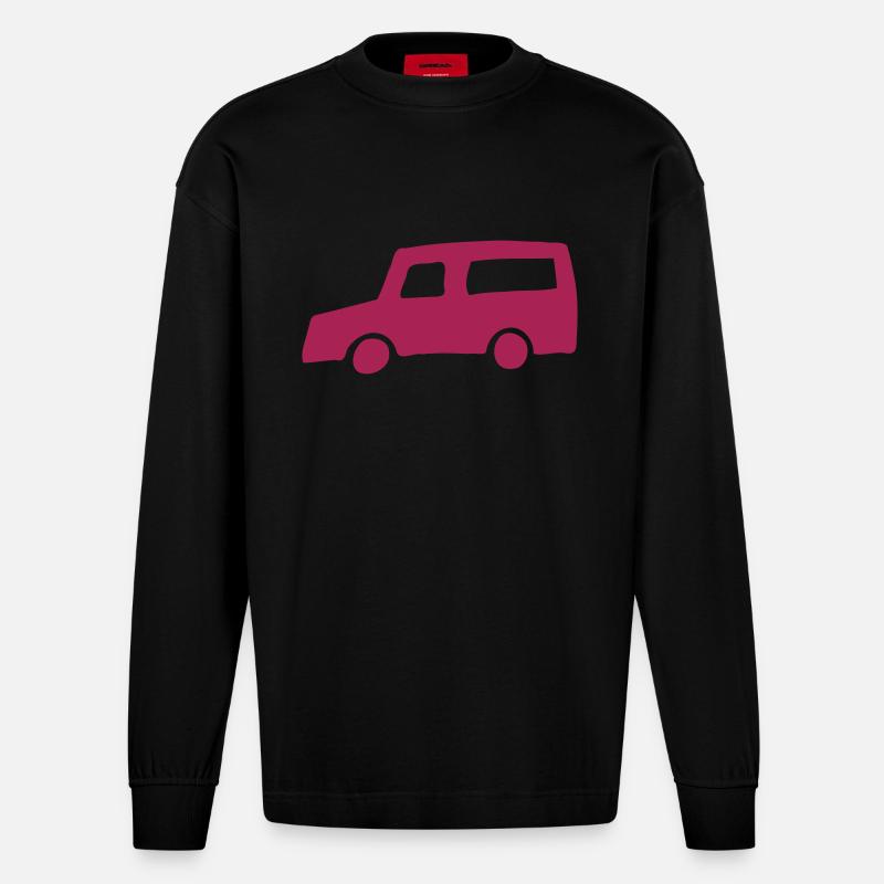 Auto - Heavyweight Oversized Organic Langarmshirt Made in EU - SOLID BLACK