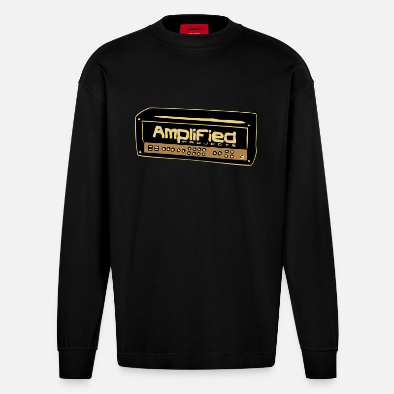 Amplifier - Heavyweight Oversized Organic Langarmshirt Made in EU - SOLID BLACK