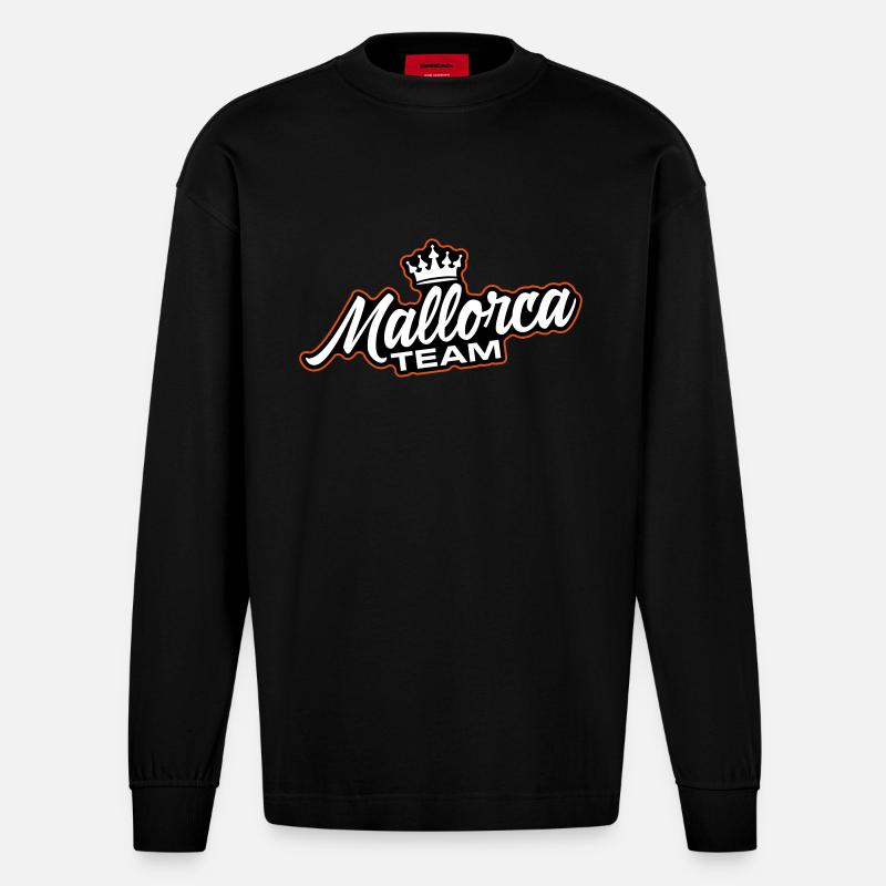 Équipe de Majorque - Manches longues bio épais oversize fabriqué en UE - SOLID BLACK