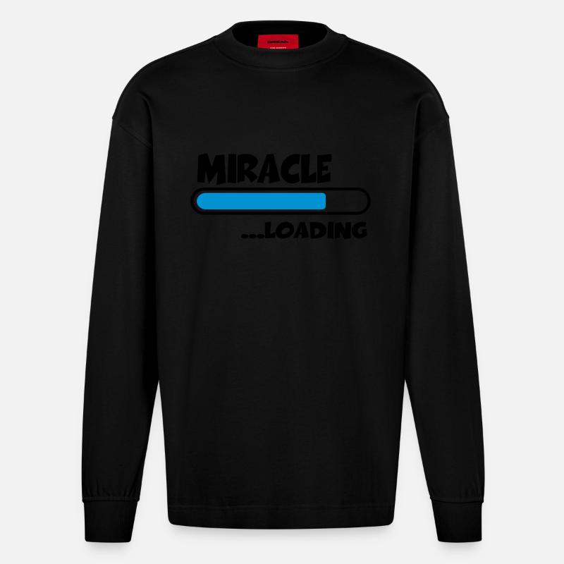Miracle loading - Heavyweight Oversized Organic Longsleeve Shirt Made in EU - SOLID BLACK