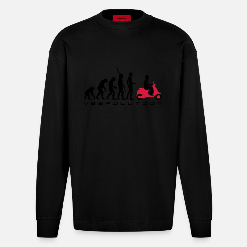 vespolution evolution__b_2c - Heavyweight Oversized Organic Langarmshirt Made in EU - SOLID BLACK