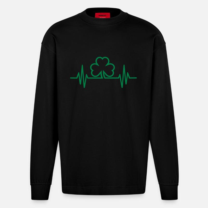 Shamrock - Heavyweight Oversized Organic Langarmshirt Made in EU - SOLID BLACK