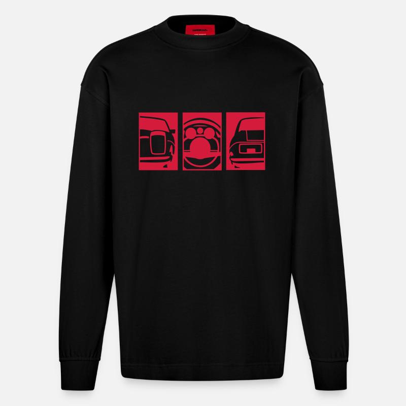 /8er 3er Pack - Heavyweight Oversized Organic Langarmshirt Made in EU - SOLID BLACK