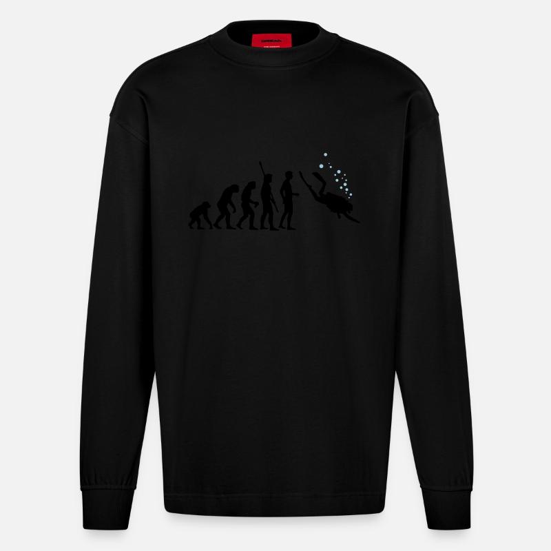 evolution_taucher_c_2c - Manches longues bio épais oversize fabriqué en UE - SOLID BLACK
