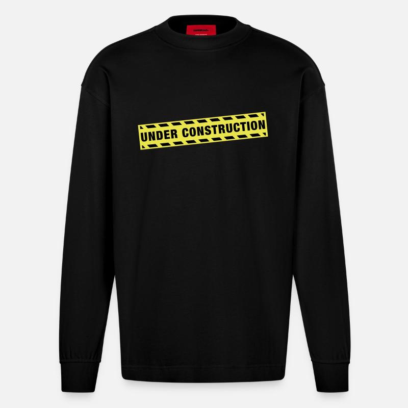 under_construction_de2 - Manches longues bio épais oversize fabriqué en UE - SOLID BLACK