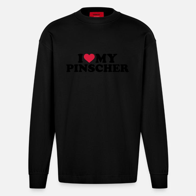 Pinscher - Heavyweight Oversized Organic Langarmshirt Made in EU - SOLID BLACK