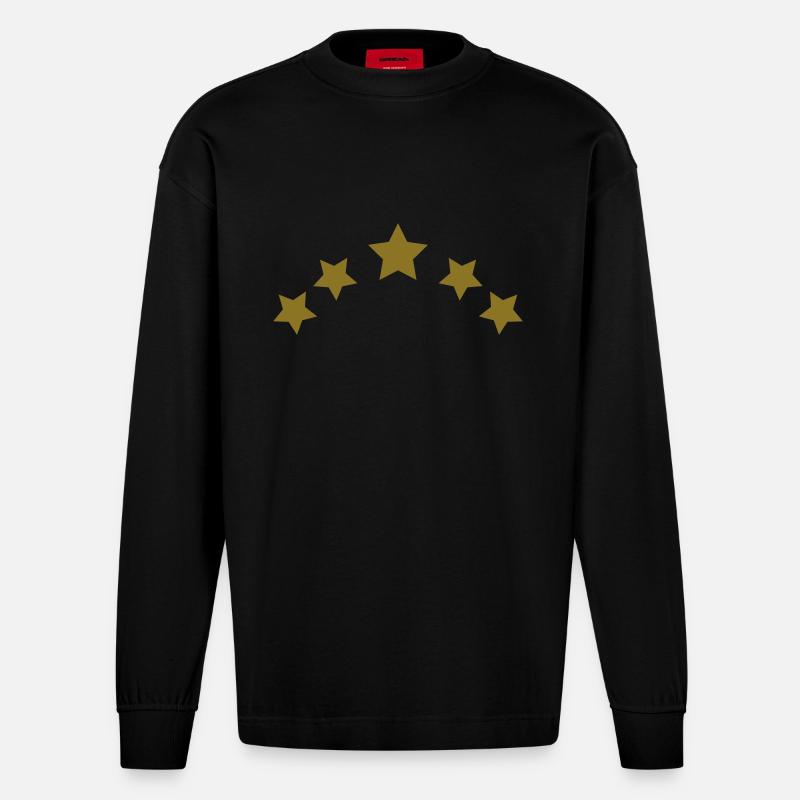 krone - Heavyweight Oversized Organic Langarmshirt Made in EU - SOLID BLACK