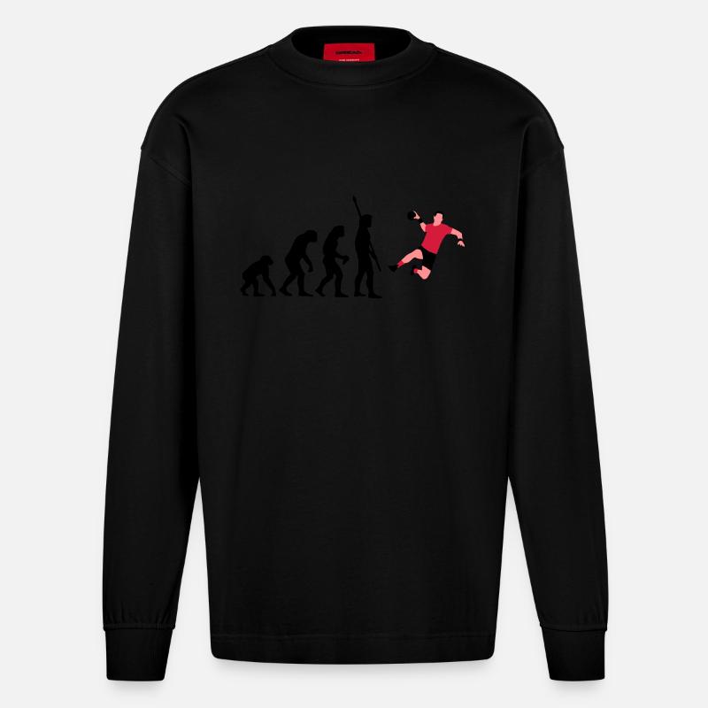 evolution_handballer_a_3c - Manches longues bio épais oversize fabriqué en UE - SOLID BLACK