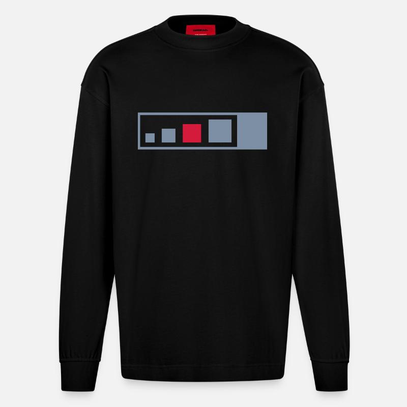 regular geocache - Heavyweight Oversized Organic Langarmshirt Made in EU - SOLID BLACK