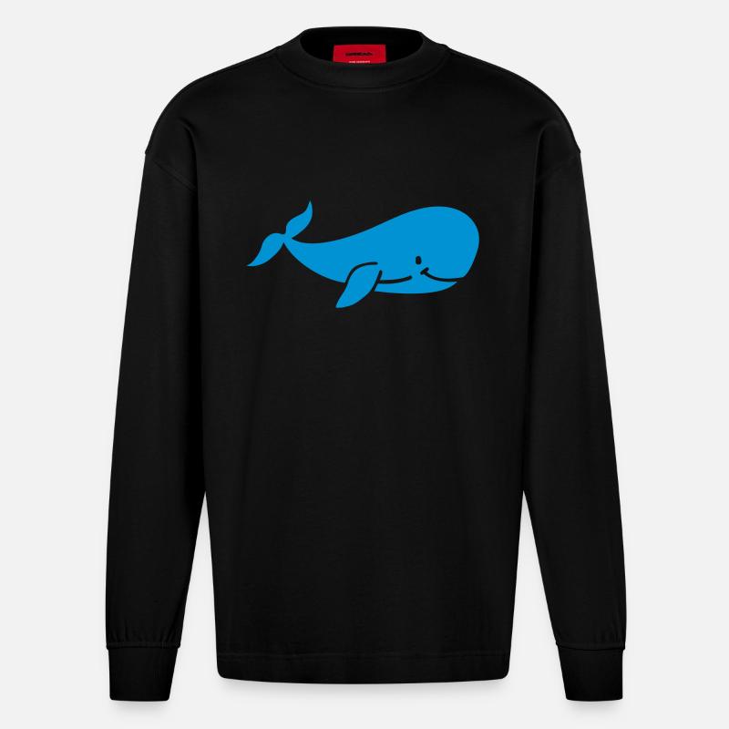 Wal - Heavyweight Oversized Organic Langarmshirt Made in EU - SOLID BLACK