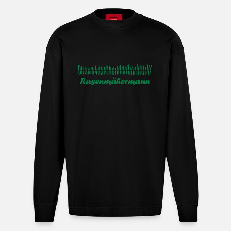 Rasenmähermann - Heavyweight Oversized Organic Langarmshirt Made in EU - SOLID BLACK