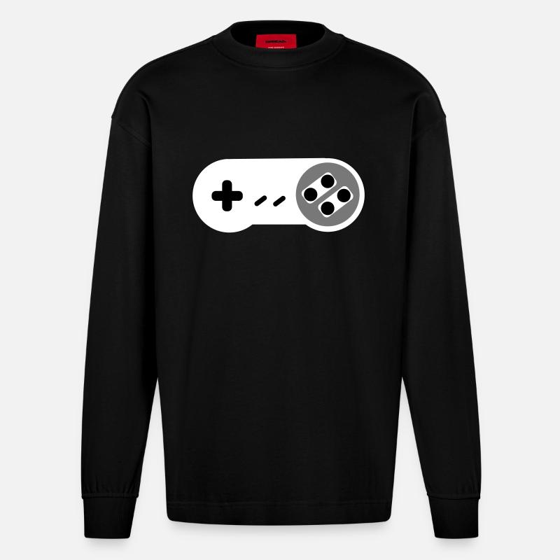Super NES Controller - Manches longues bio épais oversize fabriqué en UE - SOLID BLACK