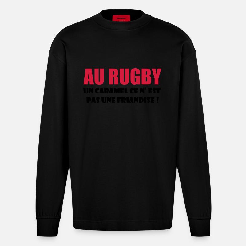 rugby - Heavyweight Oversized Organic Longsleeve Shirt Made in EU - SOLID BLACK