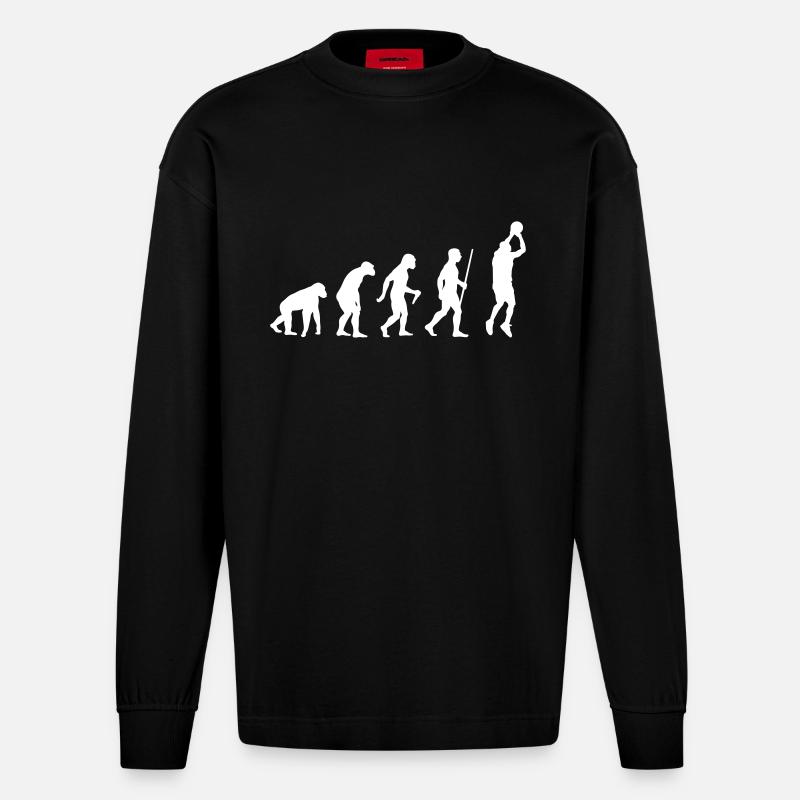 Basketballer Evolution - Manches longues bio épais oversize fabriqué en UE - SOLID BLACK