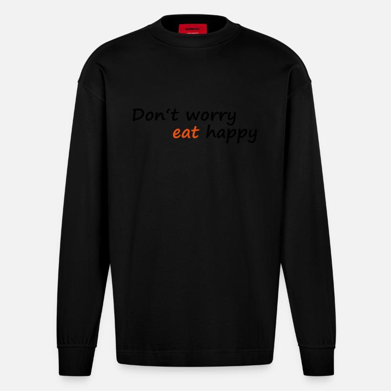 essen - Heavyweight Oversized Organic Langarmshirt Made in EU - SOLID BLACK
