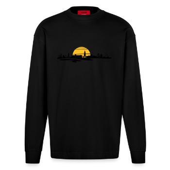 Skyline - Juist - Heavyweight Oversized Organic Langarmshirt Made in EU - SOLID BLACK - Vorne