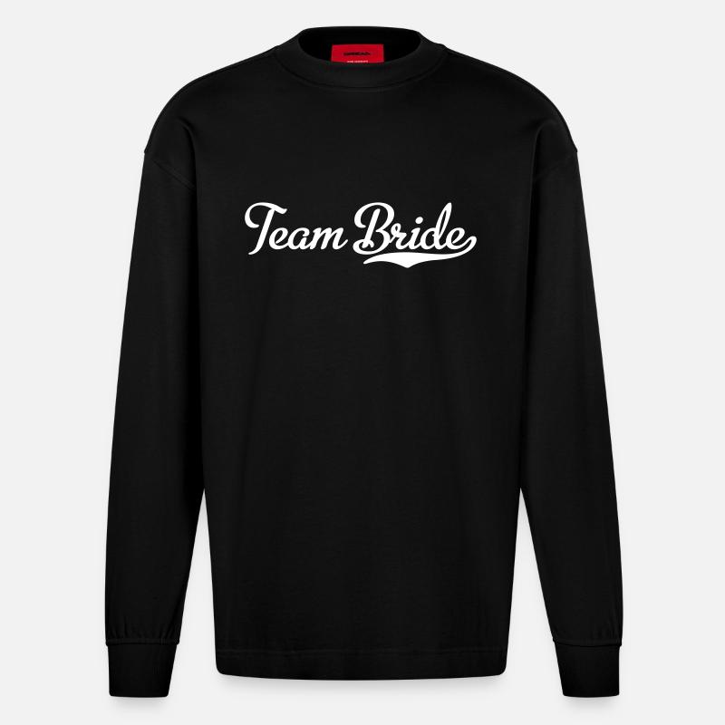 Team Bride - Heavyweight Oversized Organic Langarmshirt Made in EU - SOLID BLACK