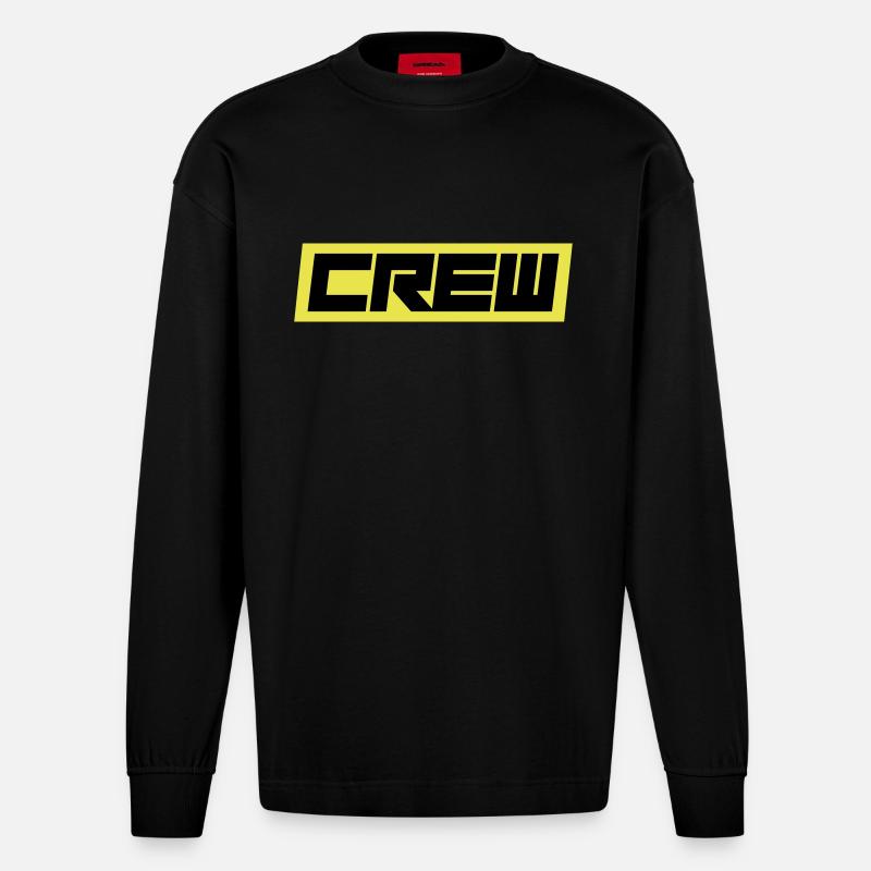 Crew - Heavyweight Oversized Organic Langarmshirt Made in EU - SOLID BLACK