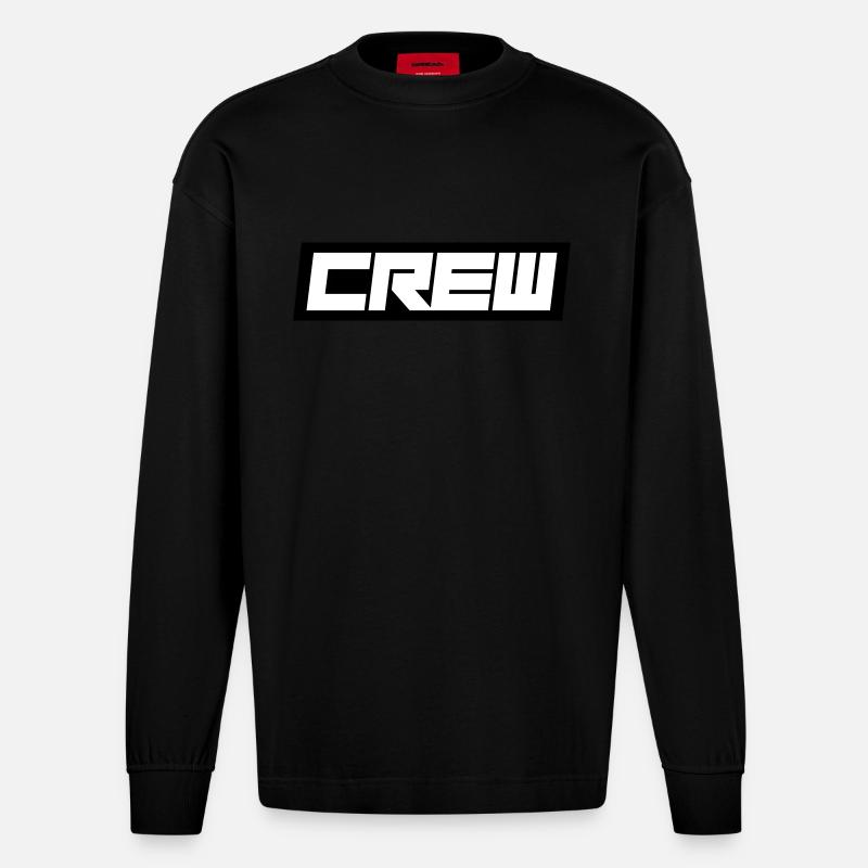 Crew - Heavyweight Oversized Organic Langarmshirt Made in EU - SOLID BLACK