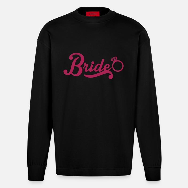 Bride - Heavyweight Oversized Organic Langarmshirt Made in EU - SOLID BLACK