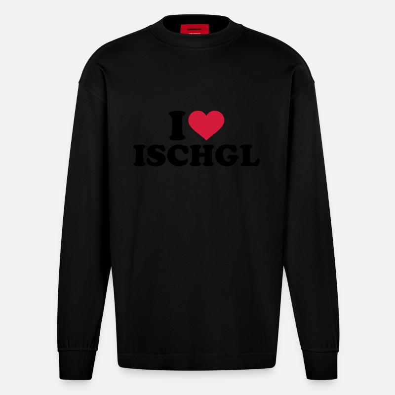 Ischgl - Heavyweight Oversized Organic Langarmshirt Made in EU - SOLID BLACK